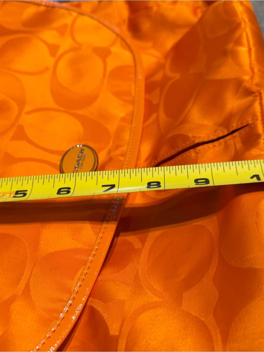 Authentic Coach F77490 Citrine Orange Signature Nylon Messenger Crossbody Y2K - Picture 10 of 14